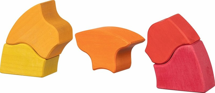 Układanka drewniana z klocków tęcza 6 el. Goki