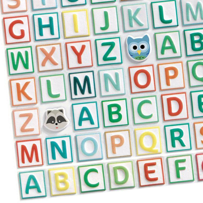 Zestaw wypukłych naklejek Alfabet Djeco
