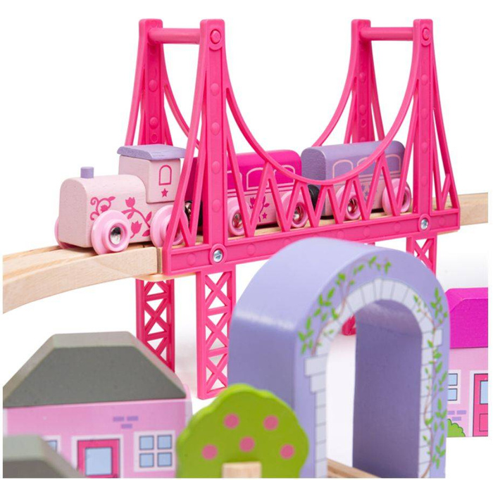 Kolejka drewniana, 75 elementów. Świat wróżek, Bigjigs Rail