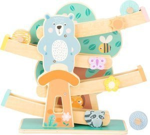 Drewniany tor zjeżdżalnia w pastelowych kolorach Leśny wyścig Small Foot