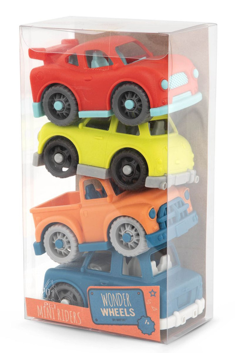Zestaw 4 małych autek Mini Riders z wozem policyjnym Wonder Wheels Battat