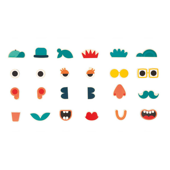 Magnesy drewniane Portrety 24 szt. Janod