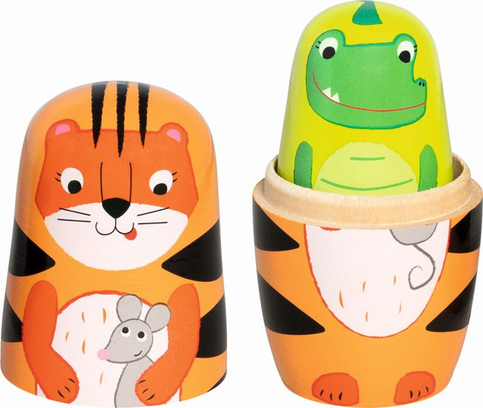 Drewniane matrioszki Tygrys Tavi i Zwierzęta z dżungli Goki