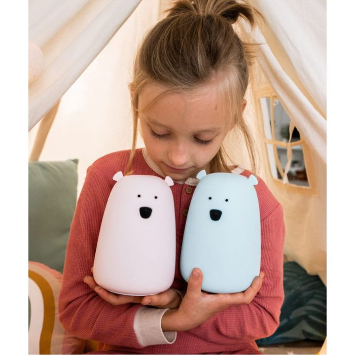 Miś Duży lampka LED z pilotem niebieska Rabbit & Friends