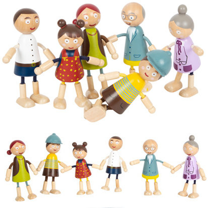 Rodzina drewnianych giętkich lalek Small Foot