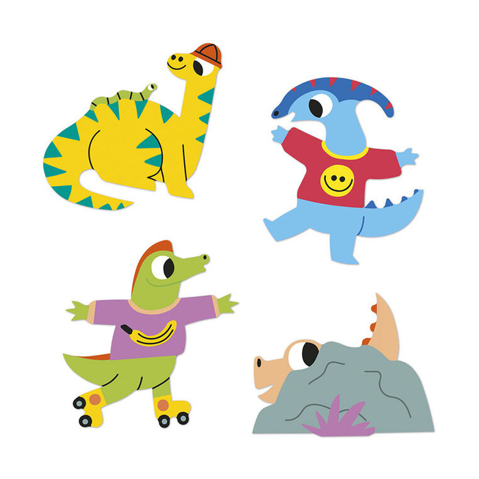 Naklejki wielorazowe dla dzieci 100 sztuk Dinozaury Janod