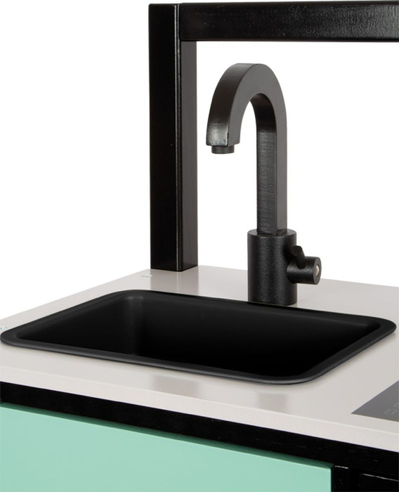 Czarna kuchnia z drewna dla dzieci industrialna Small Foot