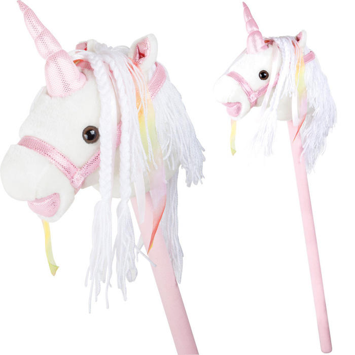 Koń na kiju Pluszowy biały jednorożec Small Foot