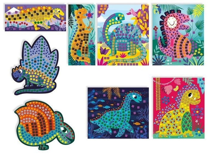 Zestaw kreatywny Mozaika Dinozaury 4+, Janod