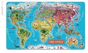 Magnetyczna mapa świata po angielsku, Janod