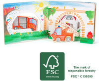 Drewniana książka z obrazkami i figurkami Brygada straży pożarnej Small Foot Design