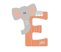 Drewniana literka dla dzieci E ze słoniem Sevi