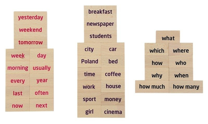 Drewniana gra planszowa dla dzieci Znajome pytania English Eater Pilch