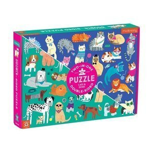 Puzzle dwustronne Koty i psy 100 el Mudpuppy