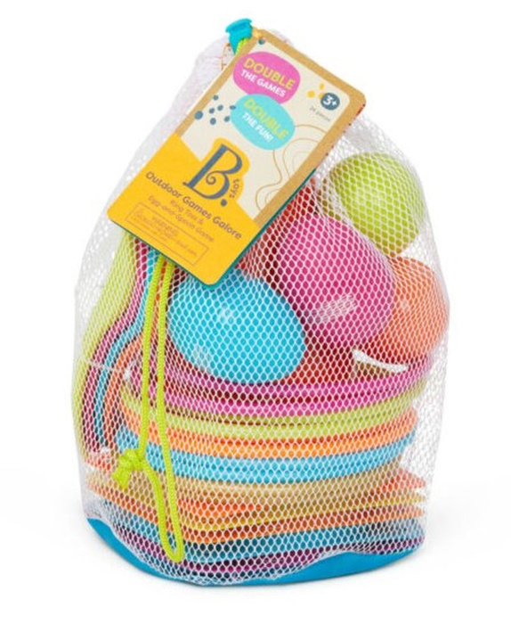 Gry zręcznościowe obręcze i jajka RingToss&Egg-and-Spoon Game B.Toys