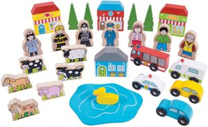 Zestaw do rozbudowy kolejki dla dzieci drewniany Bigjigs Rail