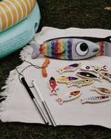 Zestaw do łowienia magnetyczny drewniany 10 rybek Sardynka, JANOD