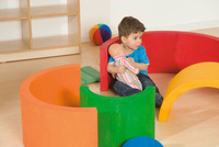 Zestaw materacy z tkaniny w kolorach tęczy Pilch