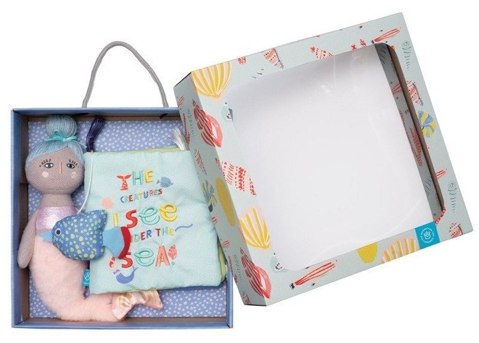 Miękka książka dla niemowląt z syrenką Manhattan Toy