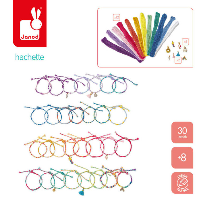 Zestaw kreatywny robienie biżuterii Tęczowe bransoletki 30 szt. Janod