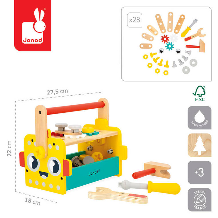 Skrzynka z narzędziami dla dzieci Robot Brico Kids Janod
