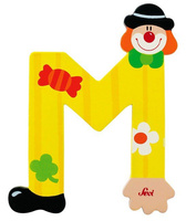 Drewniana literka. Klaun "M", Sevi