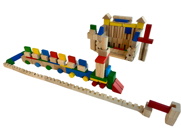 Drewniane klocki 150 elementów Mumbee