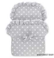 Szary Wózek wiklinowy dla lalek Olivia My Sweet Baby