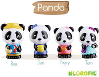 Zestaw 4 figurek rodzina misiów panda Klorofil