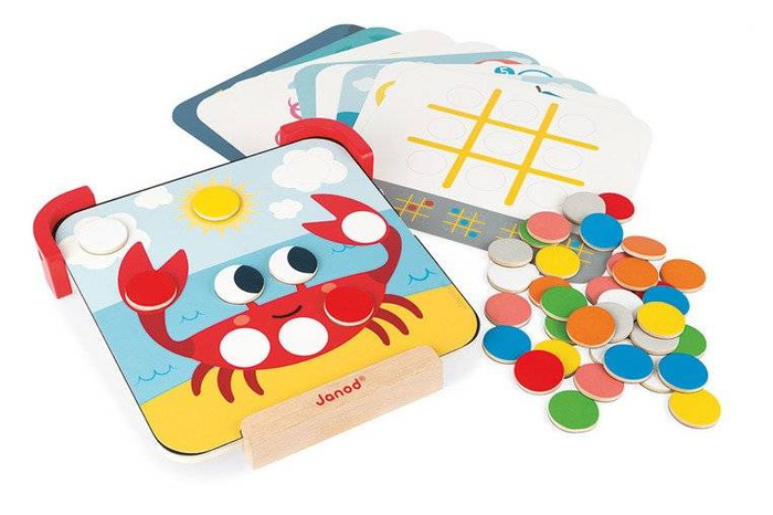 Drewniana układanka magnetyczna z tablicą Uczę się kolorów Janod