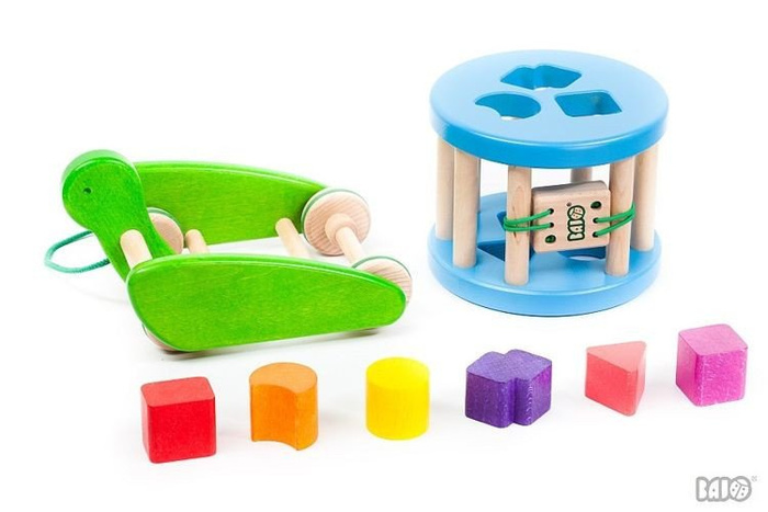 Ślimak z kolorowymi klockami. Sorter, BAJO