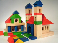 Klocki drewniane XL 155 elementów