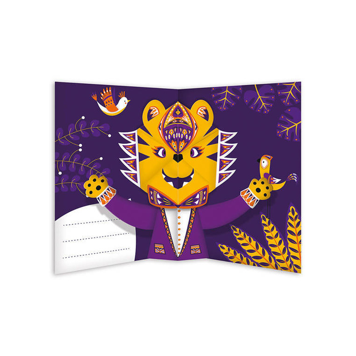 Zestaw kreatywny Przestrzenne kartki pop-up 3D Zwierzęta 6+ Janod