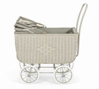 Wózek zabawkowy Doll Pram Retro Rattan Grey Astrup