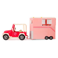 Przyczepa do transportu koni dla lalek 46 cm i akcesoria do pięlęgnacji Our Generation