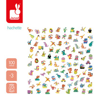 Naklejki wielorazowe dla dzieci 100 sztuk Dinozaury Janod