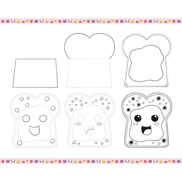 Zestaw kreatywny dla dzieci Rysowanie krok po kroku Modele kawaii Janod