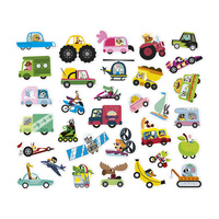 Naklejki wielorazowe dla dzieci na arkuszach 200 sztuk Pojazdy Janod