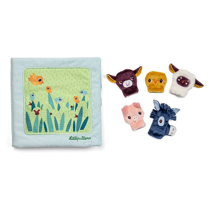 Książeczka z pacynkami Młode zwierzątka Lilliputiens edukacyjna Zabawka dla niemowląt