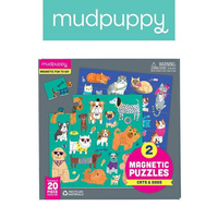 Puzzle magnetyczne Koty i psy 2x20 el Mudpuppy 