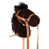 Brązowy koń na kiju z kółeczkami pluszowy Hobby Horse Mumbee