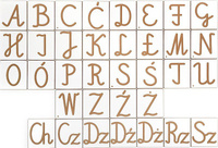 Alfabet polski pisany, przestrzenne litery i cyfry, Pilch