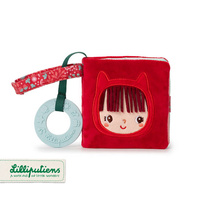 Materiałowa edukacyjna książeczka z mini gryzakiem Czerwony Kapturek LILLIPUTIENS