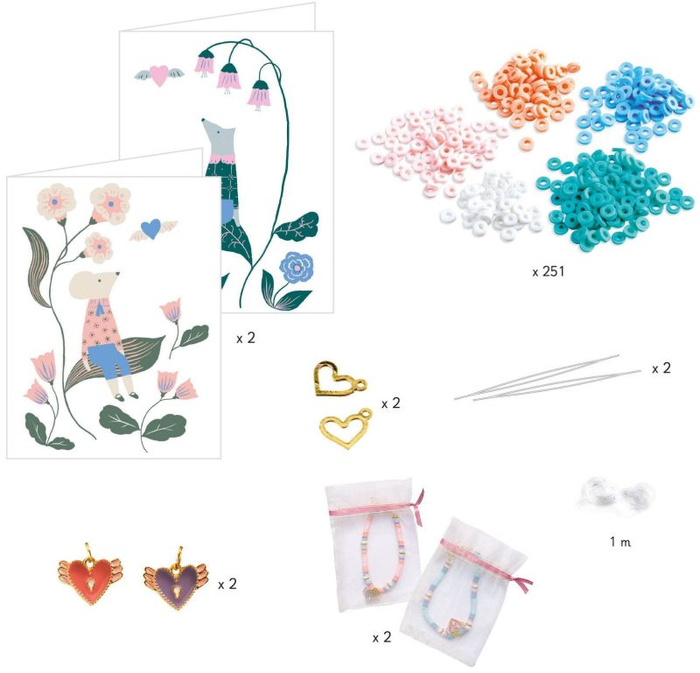 Zestaw DIY do tworzenia bransoletek przyjaźni Serca Djeco