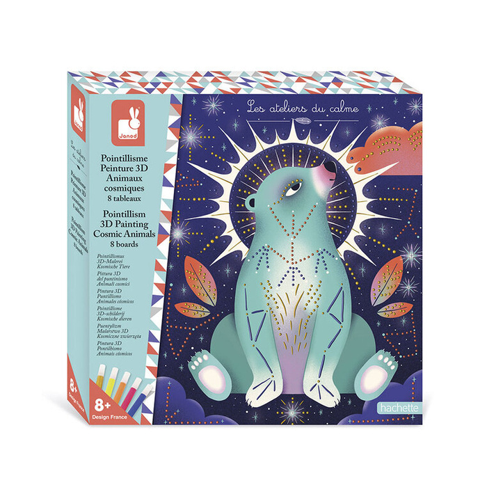 Malowanie kropkami Puentylizm 3D Kosmiczne zwierzęta Janod