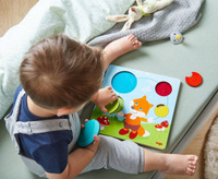 Drewniane, nakładane puzzle dla dzieci Lisek Haba