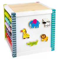 Kostka edukacyjna z drewna. Kula ziemska