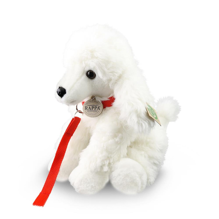 Ekologiczny pluszowy Pudel 28 cm ze smyczą realistyczna Maskotka Rappa