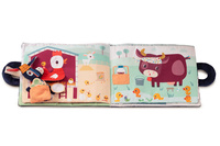 Materiałowa edukacyjna książeczka z mini przytulanką Osiołek Ignace Lilliputiens