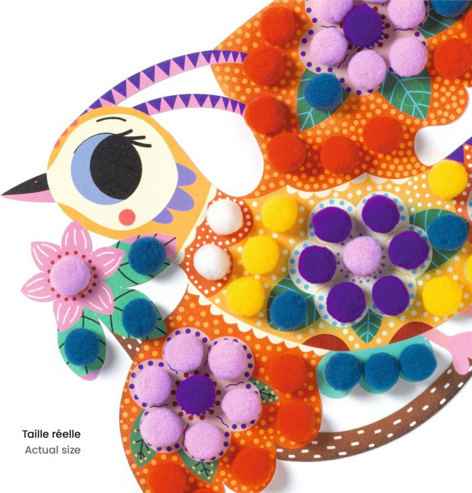 Zestaw zrób to sam obrazki z pomponów Ptaszki Djeco